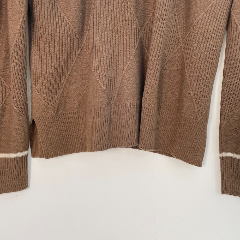Draw & Fade Merino Wool Blend Diamond Knit Crew Neck Sweater L Capsule - Picture 3 of 11